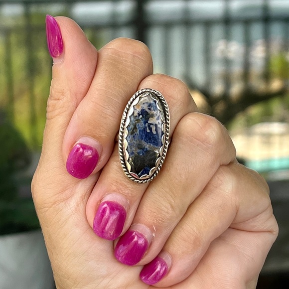 NWT‎ Handmade Sterling Silver Sodalite Gemstone Ring Size 6.5 - Picture 5 of 5